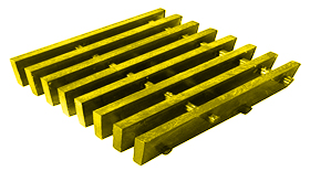 Three Inch Deep Sixty Percent Open Heavy Duty Pultruded Grating