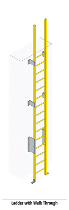 Standard FRP Ladder with Walk Thru Illustration
